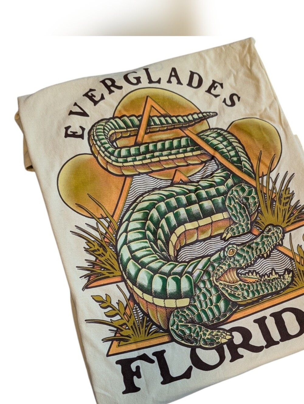 Everglades Florida Green Alligator Graphic Reptile Tee Unisex Small